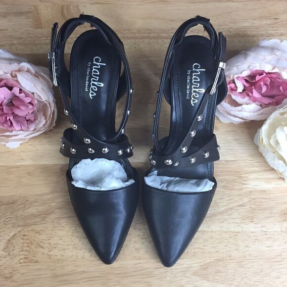 Charles David Black Leather Pumps 5.5M - Picture 2 of 8